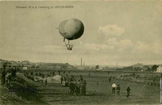 Landung des Parseval III in Leichlingen