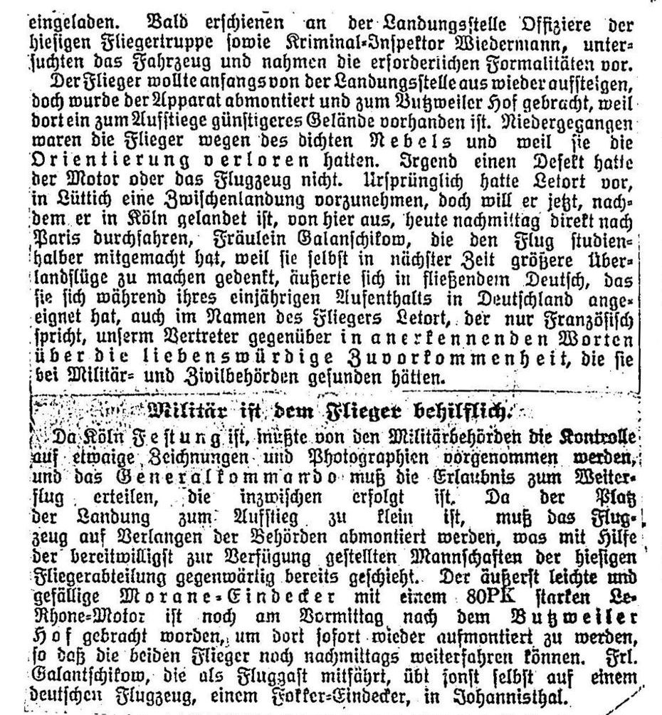 Zeitungsartikel Léon Letore und Lyubov Golanchikova in Köln auf dem Butzweilerhof - Teil 4