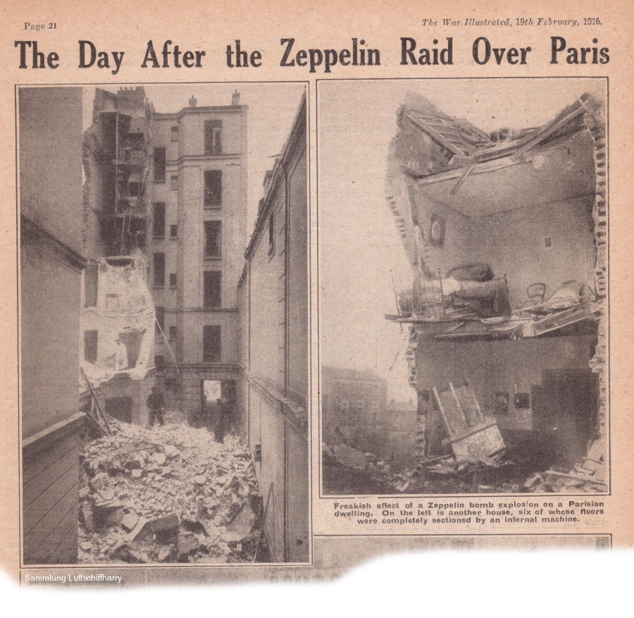 1916 Zeppelinangriff auf Paris