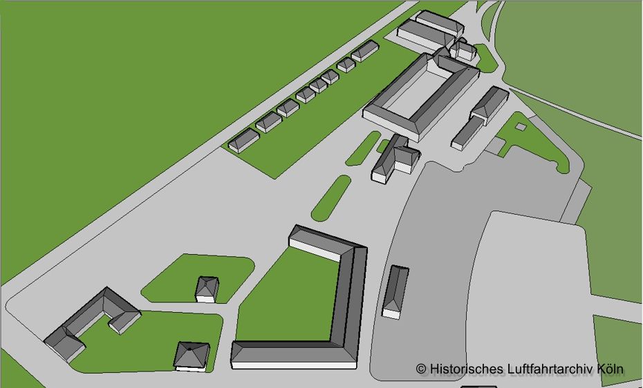 Architekturmodell des Fliegerhorst Kln-Ostheim Ansicht Nord Technikbereich
