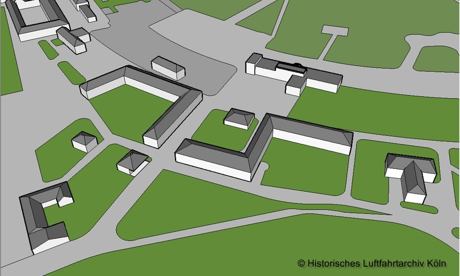 Architekturmodell des Fliegerhorst Kln-Ostheim Ansicht Mitte