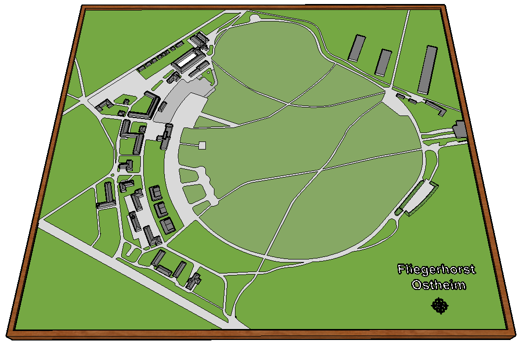 Architekturmodell 3D des ehemaligen Fliegerhorst Kln-Ostheim